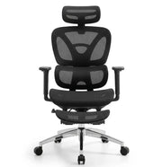 Chaise de bureau ergonomique ErgoStudio Pro avec accoudoirs 4D et repose-pieds escamotable.