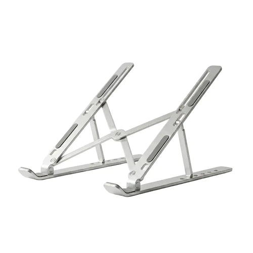 Support ordinateur portable ErgoStudio en aluminium gris sidéral avec réglage ergonomique sur 6 niveaux.