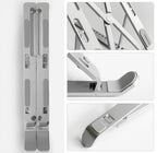 Support pour ordinateur portable ErgoStudio plié, ultra-compact et léger pour le transport en sac à dos